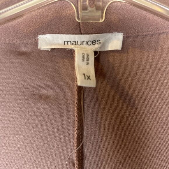 Maurices 1X Womens Jacket Pink Open Front Pocket Zip cinched sleeves - Picture 3 of 9